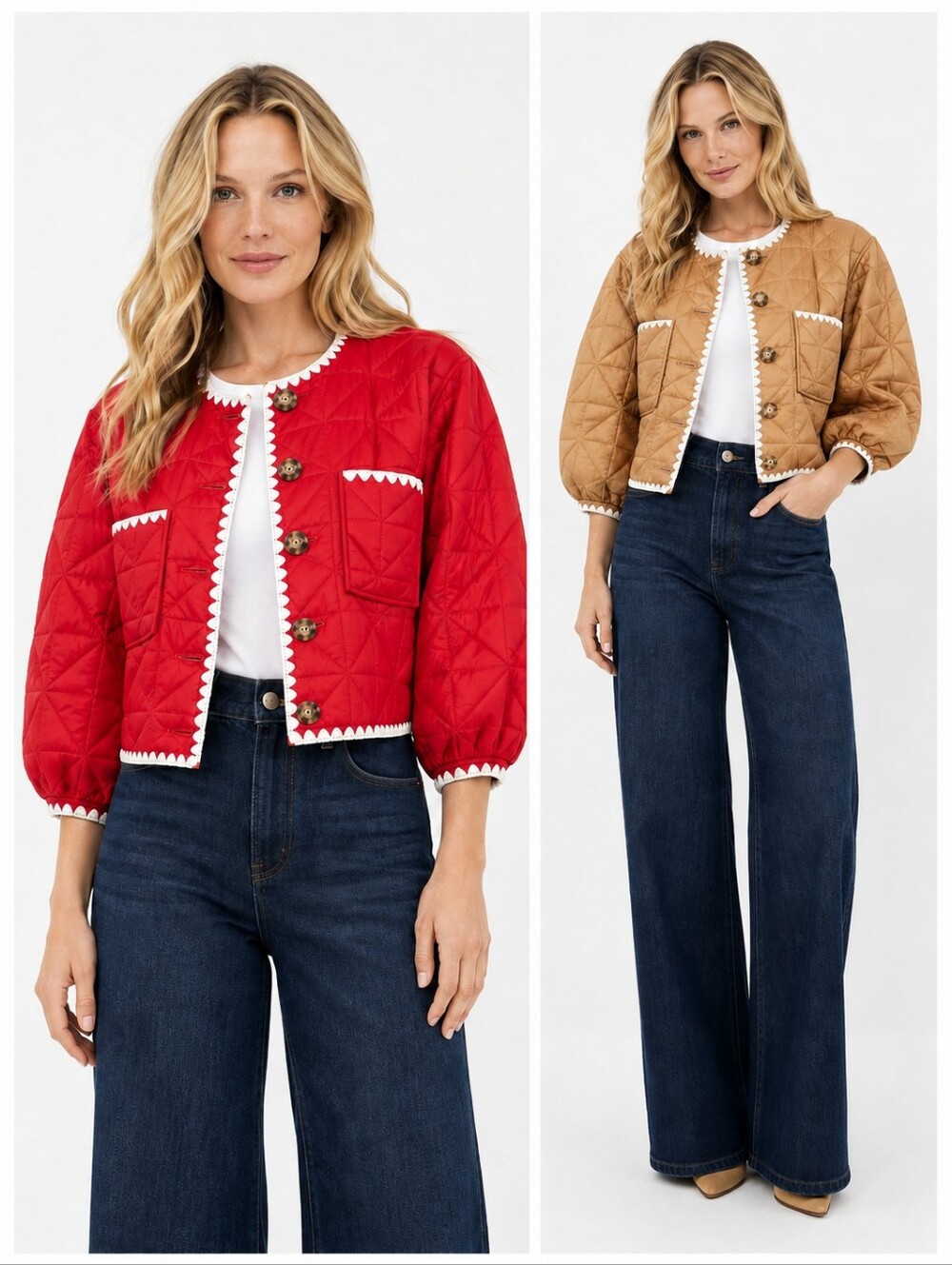 Veronica Beard Leal Reversible Quilted Jacket Camel Red Large EUC $648